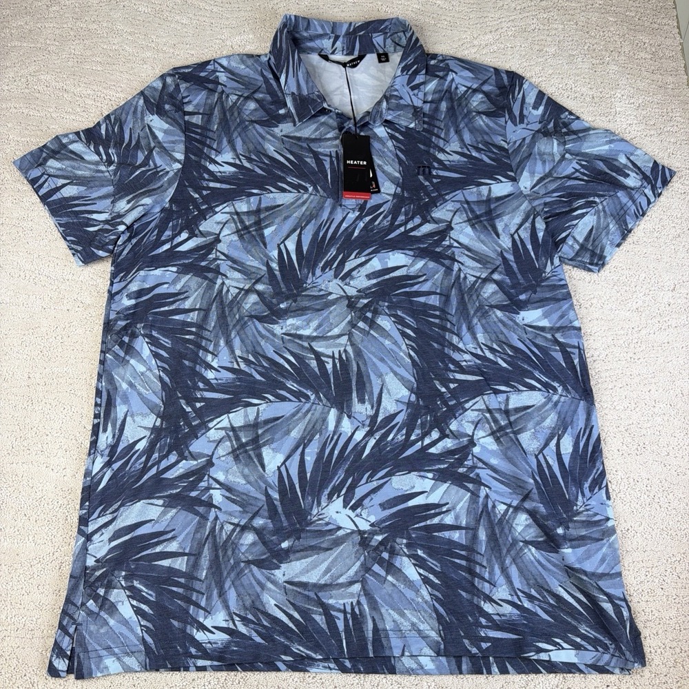 Men's NEW Travis Mathew Size 2XL Heater Performance Polo Golf Shirt Hawaiian